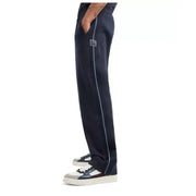 Men’s navy blue Armani Exchange cotton blend track pants with white side stripe and logo