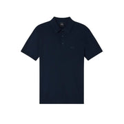 Armani Exchange Polo homme bleu marine en coton à manches courtes, avec logo discret brodé sur la poitrine.