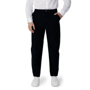 Schwarzer, maßgeschneiderter Armani Exchange Herren-Baumwollhose mit elegantem, geradem Bein und dezenten Bügelfalten, Frühling/Sommer