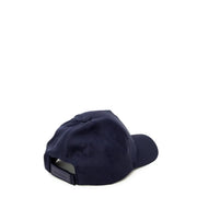 Navy blue Armani Exchange men cap made of polyester with adjustable strap and brand label visible from the back side