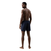 Armani Exchange Herren-Badeshorts aus marineblauem Polyester mit blauem Print, elegantem Design und elastischem Bund
