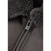 Dunkelgraue, mit Shearling gefütterte Jacke mit silberfarbenem Reißverschlussanhänger in Axtform für Armani Exchange brauner Polyesterblazer für Herren