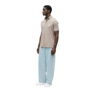 Armani Exchange Polo homme en coton marron à manches courtes, de couleur beige et orné d'un logo discret sur la poitrine