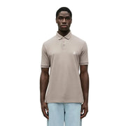 Beige Armani Exchange Polo homme en coton marron à manches courtes et logo discret brodé sur la poitrine