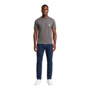 Armani Exchange men gray cotton crew neck t shirt with small circular logo on the left chest