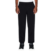 Armani Exchange men trousers black cotton joggers with drawstring waistband and tapered cuffs for casual wear