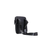 Black textured Armani Exchange men crossbody bag with adjustable strap polyester 22x23x1 and zipper closure
