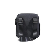 Armani Exchange men crossbody bag black textured polyester with adjustable straps and zipper closure 22x23x1 cm
