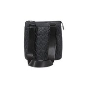Armani Exchange men crossbody bag black polyester with quilted diamond pattern and adjustable strap w21cm