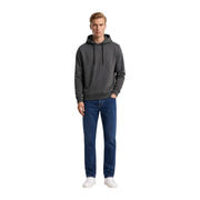 Armani Exchange Herren-Kapuzenpullover aus grüner Baumwolle in Dunkelgrau mit langen Ärmeln, Kapuze mit Kordelzug und gerippten Bündchen