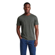 Armani Exchange men green cotton t shirt with olive green short sleeves and subtle faded a|p logo on chest
