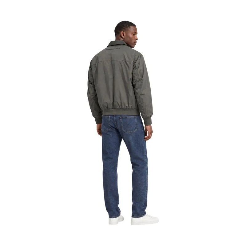 Armani Exchange Grüner Herrenblazer aus Polyester im Bomberjackenstil mit olivgrünen Bündchen und geripptem Saum