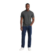 Armani Exchange men grey cotton crewneck t shirt with a small chest pocket in dark gray color