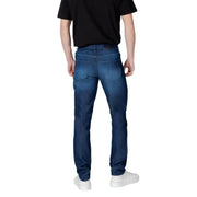 bleu foncé Armani Exchange Jean homme coupe slim avec délavage subtil aux cuisses, en coton stretch