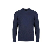 Armani Exchange Pull homme bleu marine à col rond et manches longues en maille, orné d'un discret motif losanges.