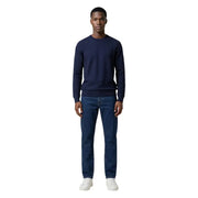 Armani Exchange Pull en maille bleu marine à manches longues et col rond pour homme, idéal pour les tenues décontractées et habillées.