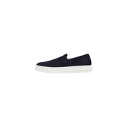 Armani Exchange men leather moccasin shoes in navy blue suede slip-on with white platform sole size 11