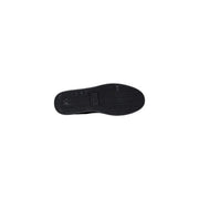 Schwarze Gummisohle mit Fischgrätenprofil und zentralem Etikett armani exchange Herren-Sneaker aus Leder, schwarz