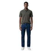 Armani Exchange men polo brown cotton short sleeve dark olive green with white trim and embroidered chest logo