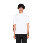 Armani Exchange Polo blanc à manches courtes pour homme, 100 % coton, idéal pour une tenue décontractée.