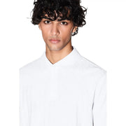 Armani Exchange men polo white short sleeve 100% cotton with crisp white button-up design and modern collar details
