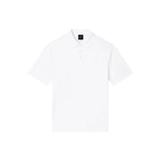 Armani Exchange men polo white short sleeve 100 percent cotton shirt with classic collar and subtle brand label at neckline