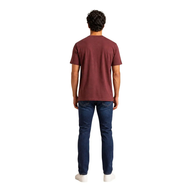 Armani Exchange men red cotton t shirt with short sleeves and simple crew neck design
