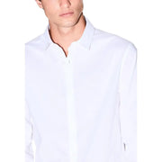Armani Exchange men shirt in white with a crisp collar and clean minimalist design perfect for formal wear