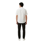 White short-sleeved tailored button-up shirt with classic collar from Armani Exchange men shirt collection