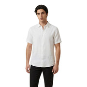 Armani Exchange men shirt white short-sleeved button-down made of lightweight textured fabric