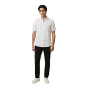 Armani Exchange men shirt white short-sleeved button-down made of lightweight textured fabric for casual wear