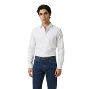 Armani Exchange men shirt white long-sleeved dress shirt with classic collar and button-down front