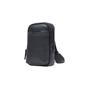 Armani Exchange men shoulder bag black textured leather crossbody with sleek minimalist design and adjustable strap