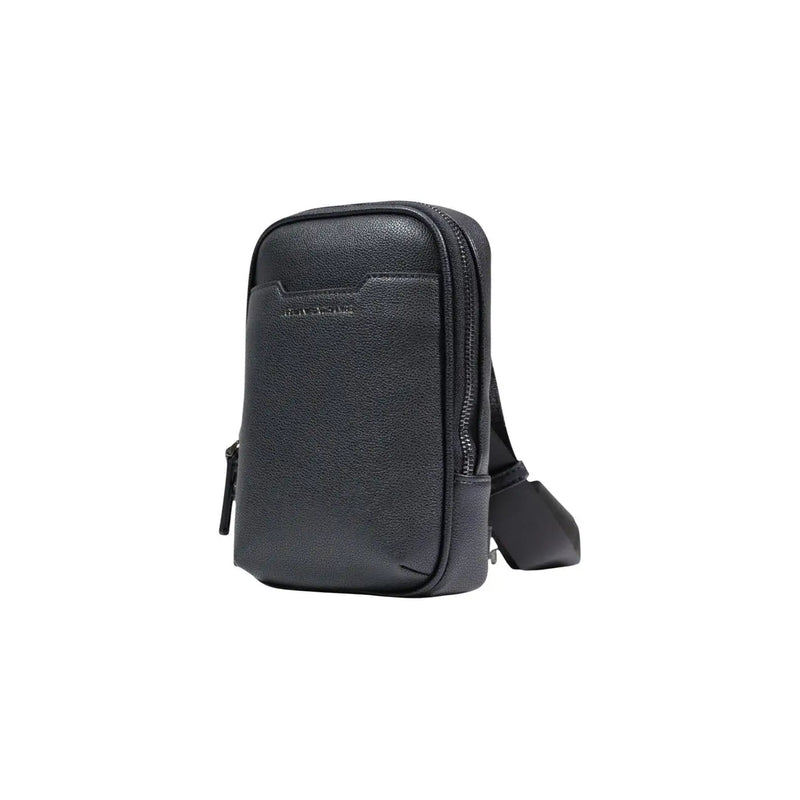 Armani Exchange men shoulder bag black textured leather crossbody with sleek minimalist design and adjustable strap