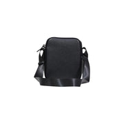Armani Exchange men shoulder bag black polyester with textured minimalist design and adjustable crossbody strap