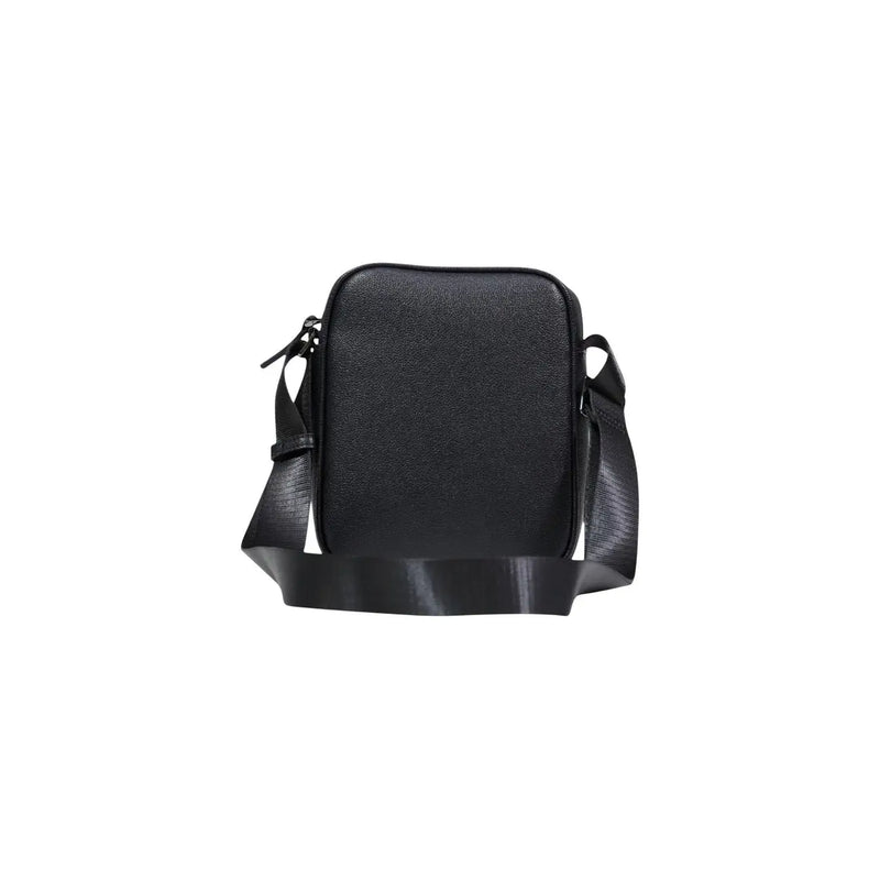 Armani Exchange men shoulder bag black polyester with textured minimalist design and adjustable crossbody strap