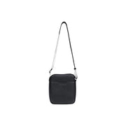 Armani Exchange men shoulder bag in black textured leather with sleek minimalist design and adjustable crossbody strap