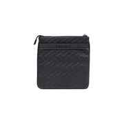 Armani Exchange men shoulder bag black quilted leather crossbody with subtle woven texture and embossed logo polyester