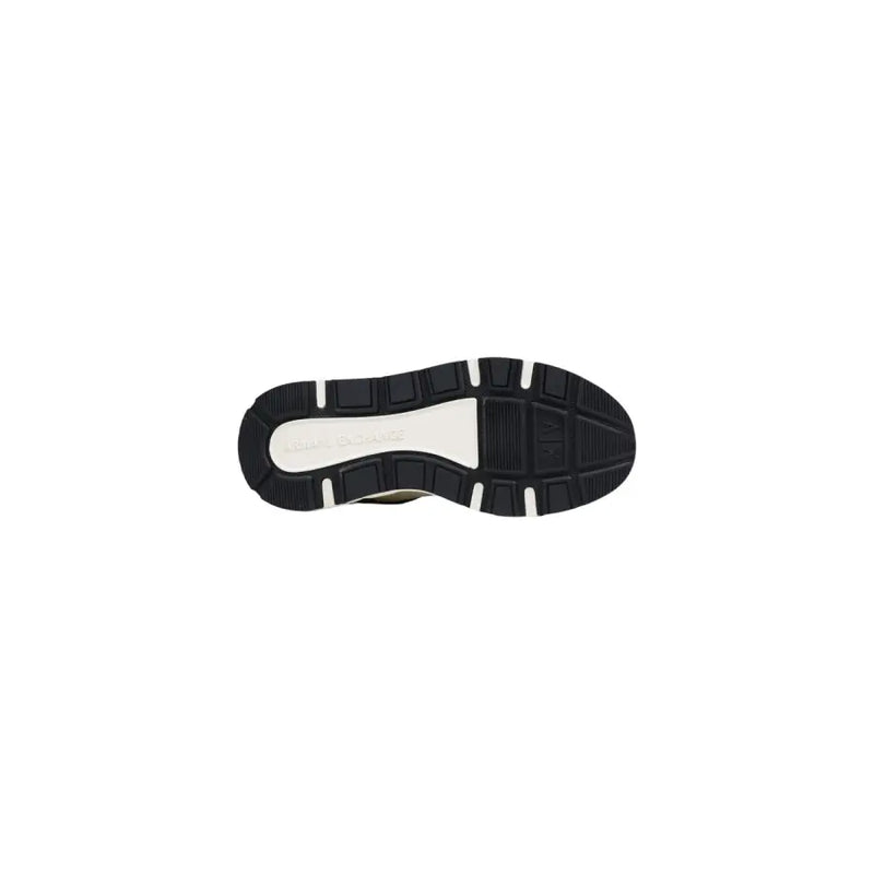 Black rubber sole with white midsole and Keds branding on Armani Exchange men sneakers green lace up polyester