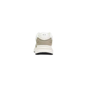 Armani Exchange men sneakers in white and beige polyester with chunky sole and green lace up design