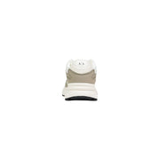 Armani Exchange men sneakers in white and beige polyester with chunky sole and green lace up design