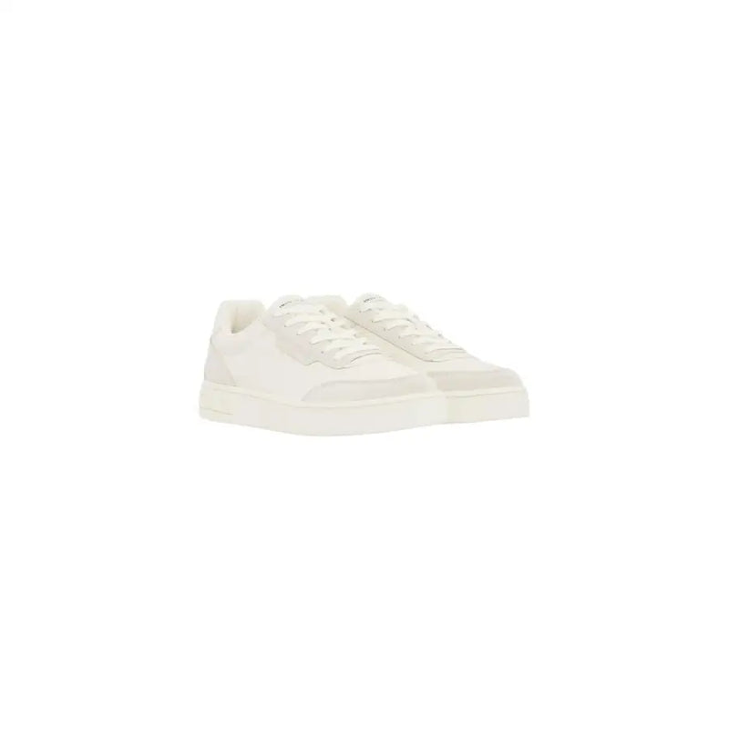 Armani exchange men sneakers white lace up low-top with clean minimalist design and polyurethane material