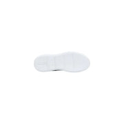 White rubber sole with minimalist design and subtle embossed branding on armani exchange men sneakers white leather sport slip