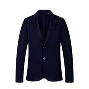 Dark blue men’s blazer with two buttons and notched lapels from Armani Exchange Spring Summer collection