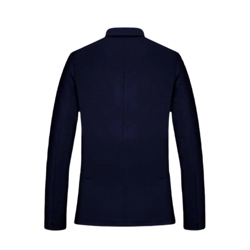 Navy blue tailored Armani Exchange men spring summer long blazer with classic collar and front pockets