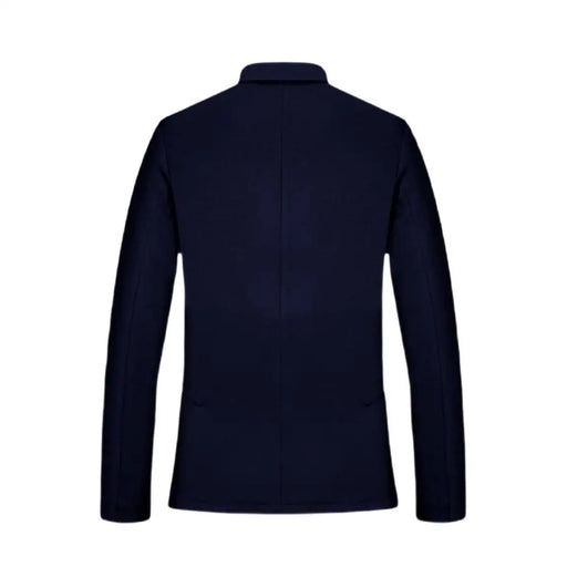 Navy blue tailored Armani Exchange men spring summer long blazer with classic collar and front pockets