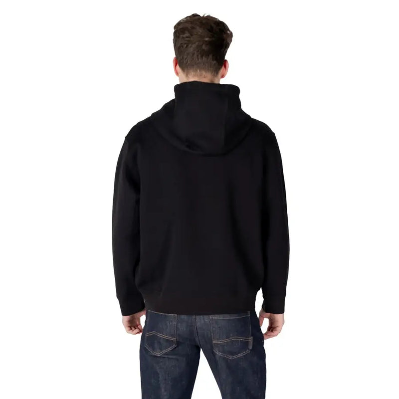 Armani Exchange men sweatshirt black hooded with soft smooth fabric and classic design for casual wear
