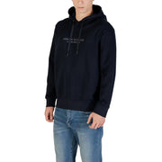 Armani Exchange men sweatshirt black hoodie with subtle white lettering and matching drawstrings for casual wear