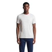 Armani Exchange weiße Männer t-shirt mit einem dezenten, sich wiederholenden Calvin Klein Logo-Muster, aus angenehmem Baumwollstoff