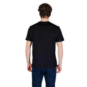 Armani Exchange men t-shirt featuring a black short-sleeved crew neck design in soft cotton fabric